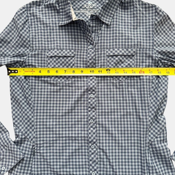 Kuhl Ezra Plaid Button Up Shirt Long Sleeve Outdoor Adventure Women's Sz M Blue - Picture 7 of 16